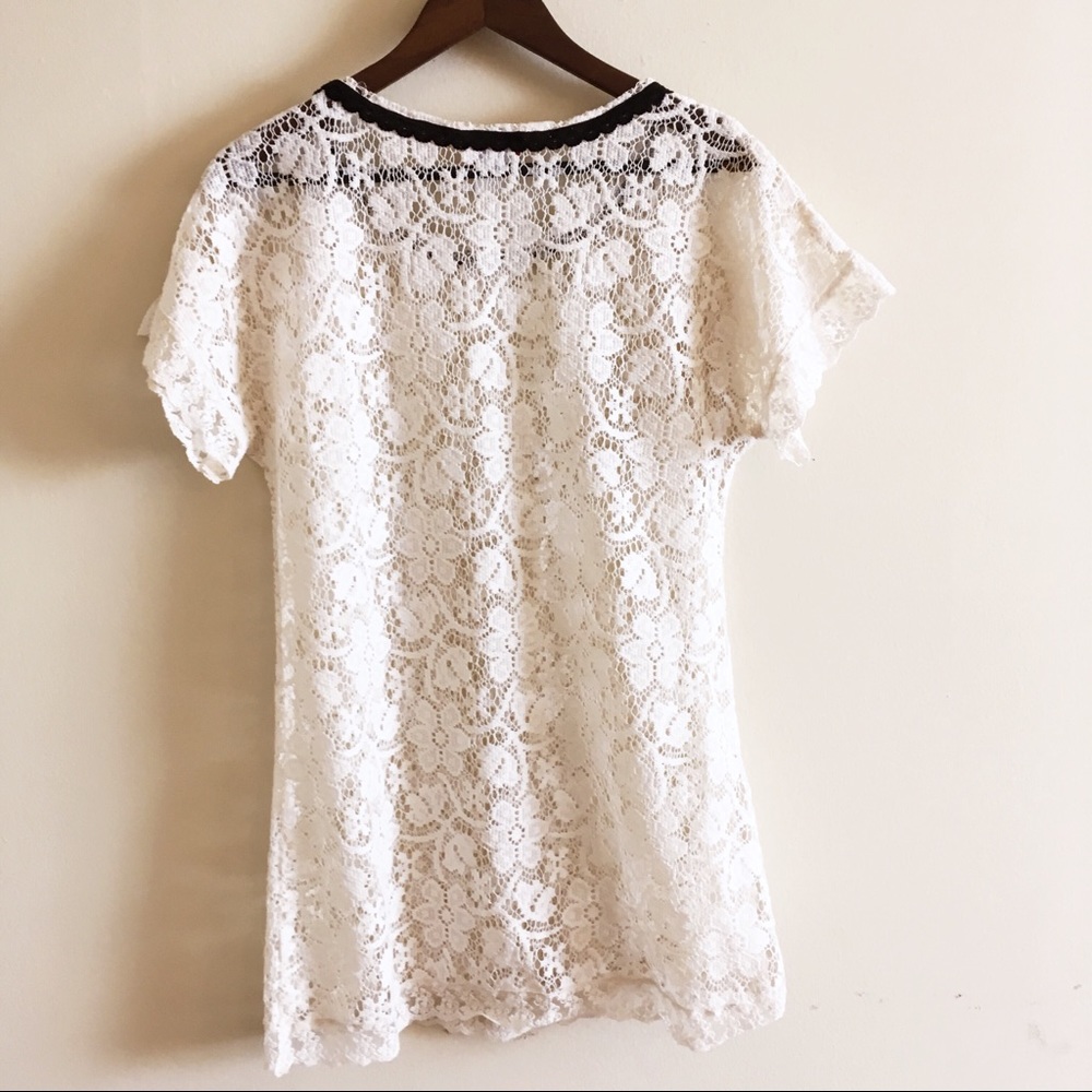Betsey Johnson Lace Dress Swim Cover Collar XS-S - Picture 6 of 6
